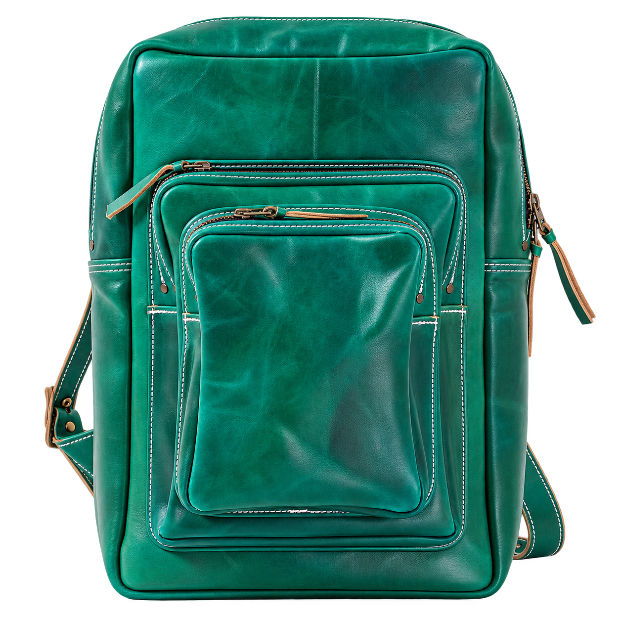 Green Leather Backpack thumbnail 3